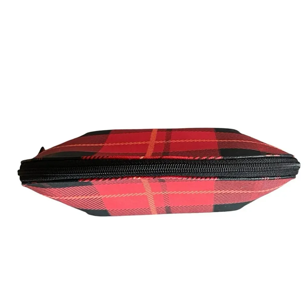 KATE SPADE New York Newbury Lane Keri Cosmetic Pouch Red/Black Plaid Top Zip Bag